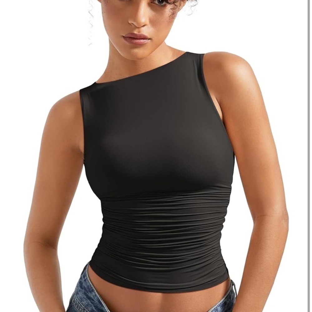 NEVER BEEN WORN Women Double Lined Tank Top in black size M